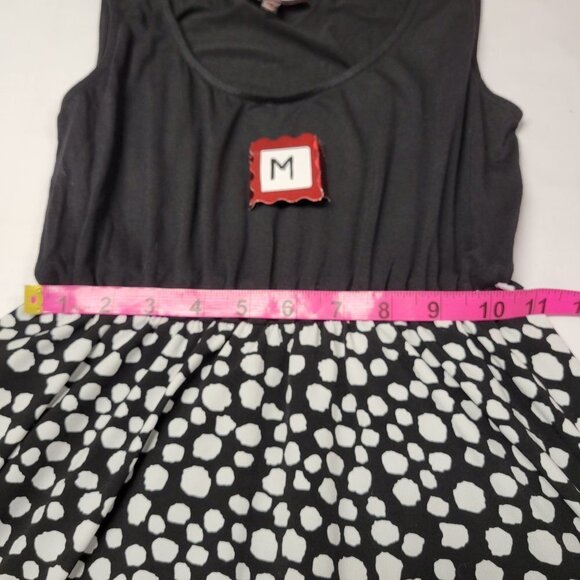 BLACK And White Polka Dot High Low Sleeveless Dress Size S/M - Picture 9 of 11